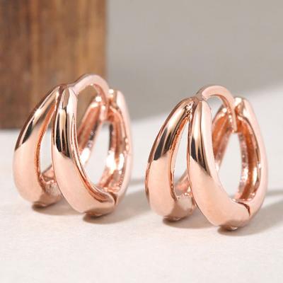 14K G.F.. Newdy Simple One-Touch Ringohrringe Ea1926