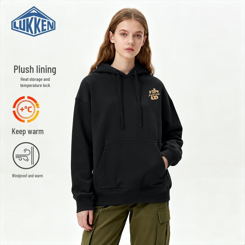 LUKKEN Unisex Lucky Pony Print Fleece-Lined Hoodie M