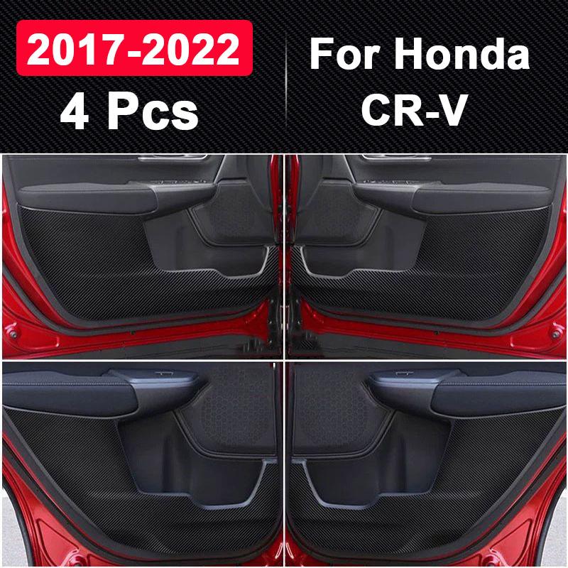 Car Door Anti Kick Pad Protection for Honda CR-V 2012- Carbon Fiber Patterned Leather Anti-Dirty Stickers Accessories