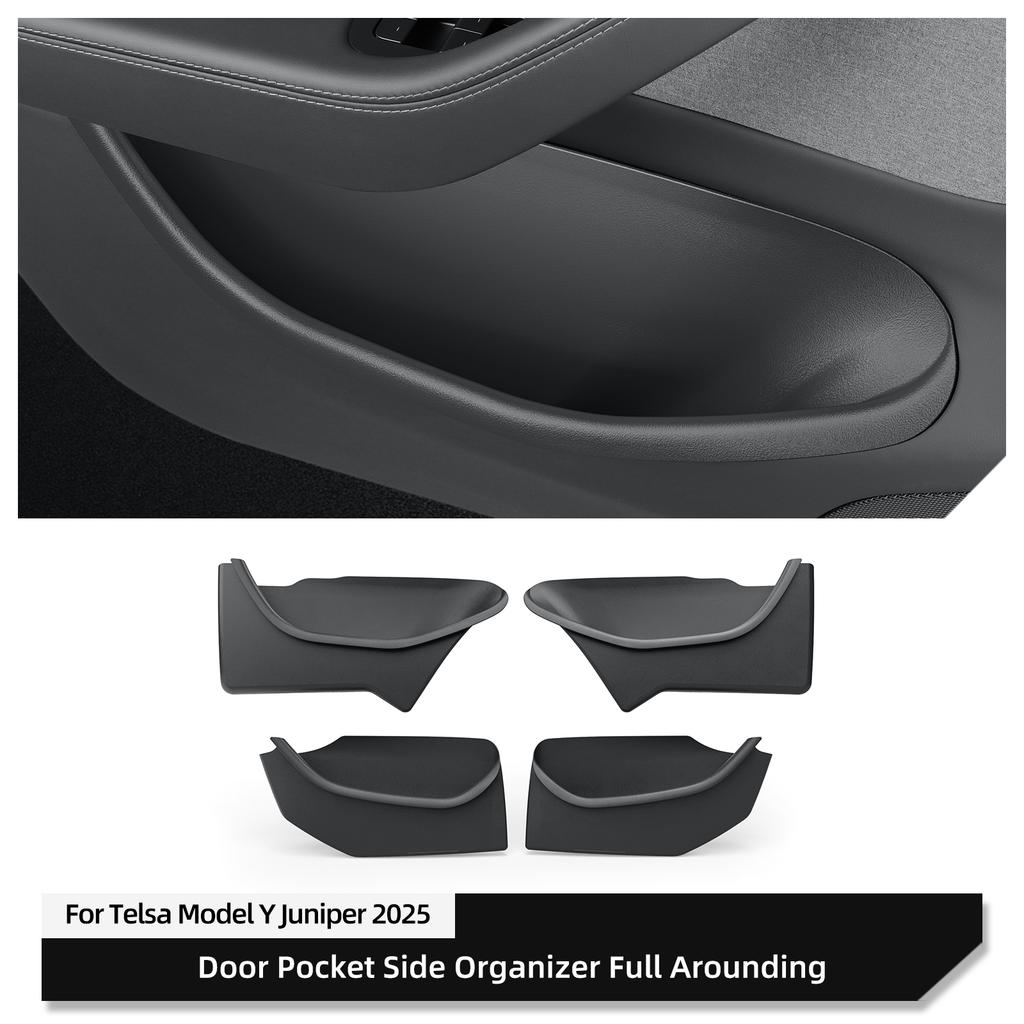 LUCKEASY for Tesla Model Y Launch 2025 Juniper Car Front Rear Door Holder Door Handle Storage Box Accessories Tray Organizer TPE