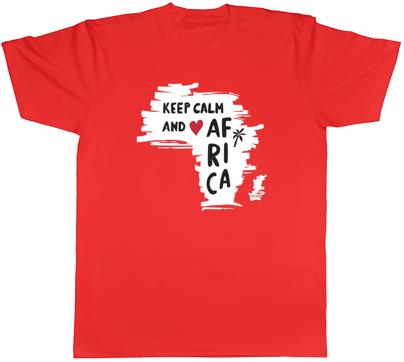 Keep Calm and Love Africa Map Heart Unisexs TShirt Tee Gift Top S