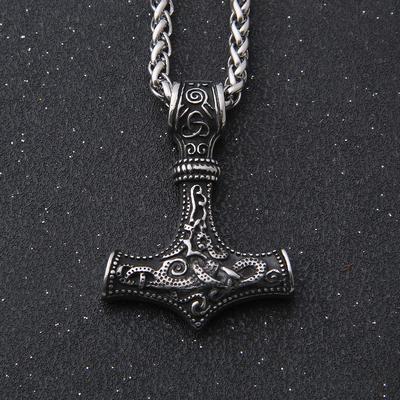 Vintage Paslanmaz Çelik Thors Hammer Kolye İskandinav Kolye Viking İskandinav İskandinav Adam Erkek Muska Hip-hop Takı Hediye