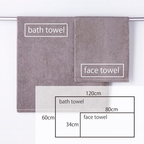 [WEB Exclusive] Lightweight Bath Towels, Set of 2, Gray, Antibacterial, Odor-Resistant, Doctor-Designed Hydro Silver Titanium, Absorbent, Approx. 60cm