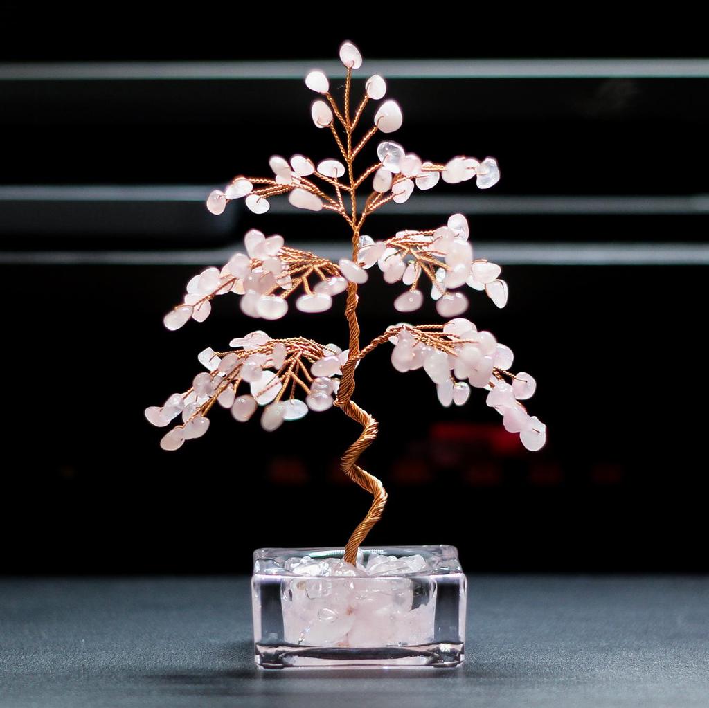 Citrine Gravel Crystal Money Tree Home Ornament Gift
