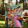 1pc Zootopia Outdoor Blanket Lightweight Flannel, All-Season Use for Sofa, Bed, Travel, Camping, Living Room, Office, Couch034