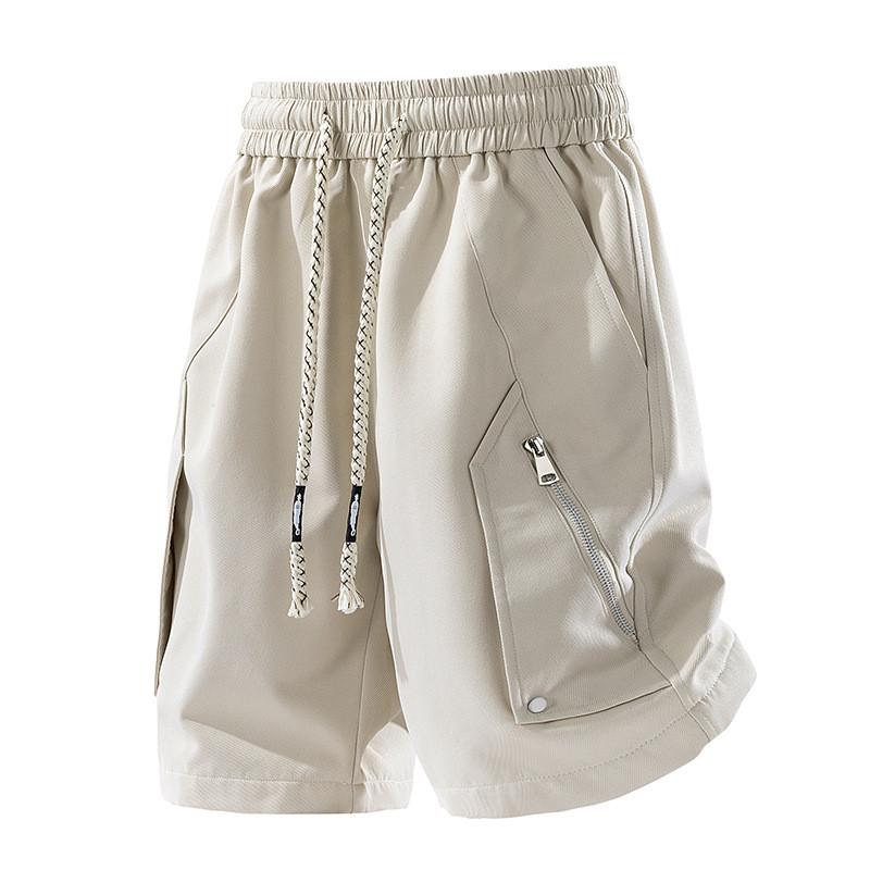 Korean Style Cargo Shorts For Men Summer Breathable Fabric With Drawstring Waist Casual Summer Wear