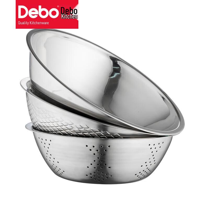 Debo Clinton Stainless Steel Washing Basin & Strainer Set
