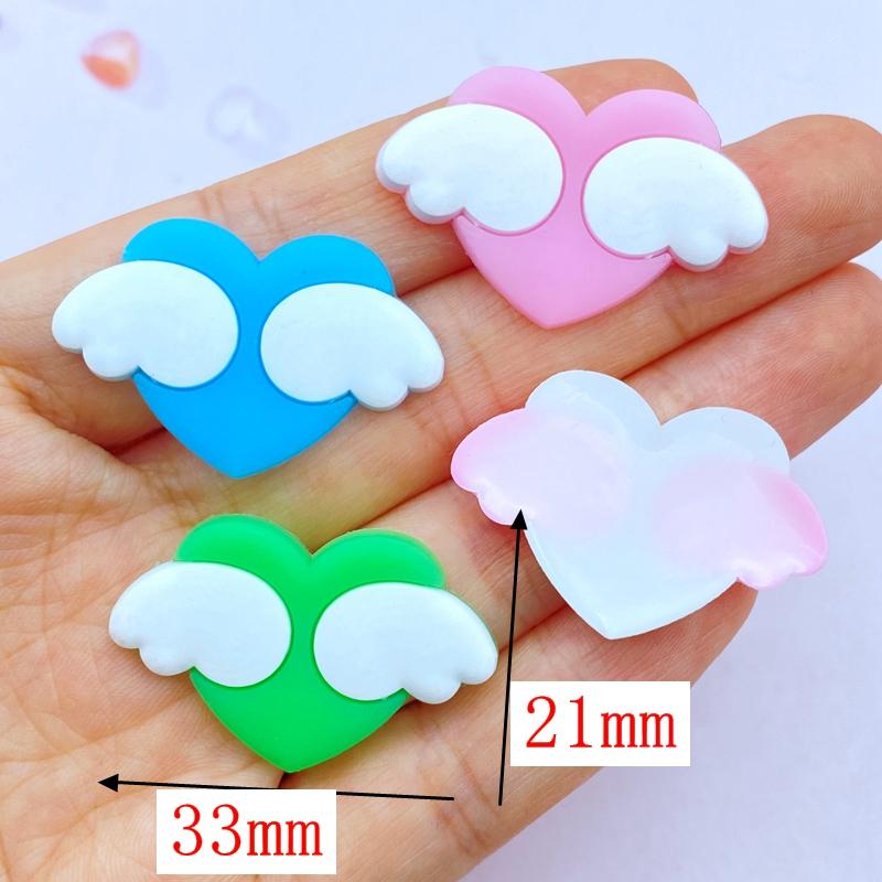 20pcs Cute Mini Cartoon Little Wings Of Love PVC Flexible Glue Flat Back DIY Scrapbook Embellishment Phone Craft Decoration