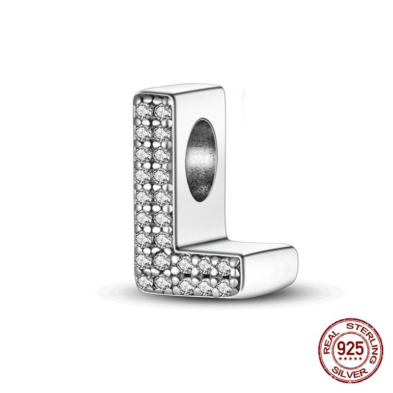 Original Beads 100% 925 Silver 26 Letters A-Z Charms Fit Original Bracelets & 3mm DIY Jewelry Making Women Gifts