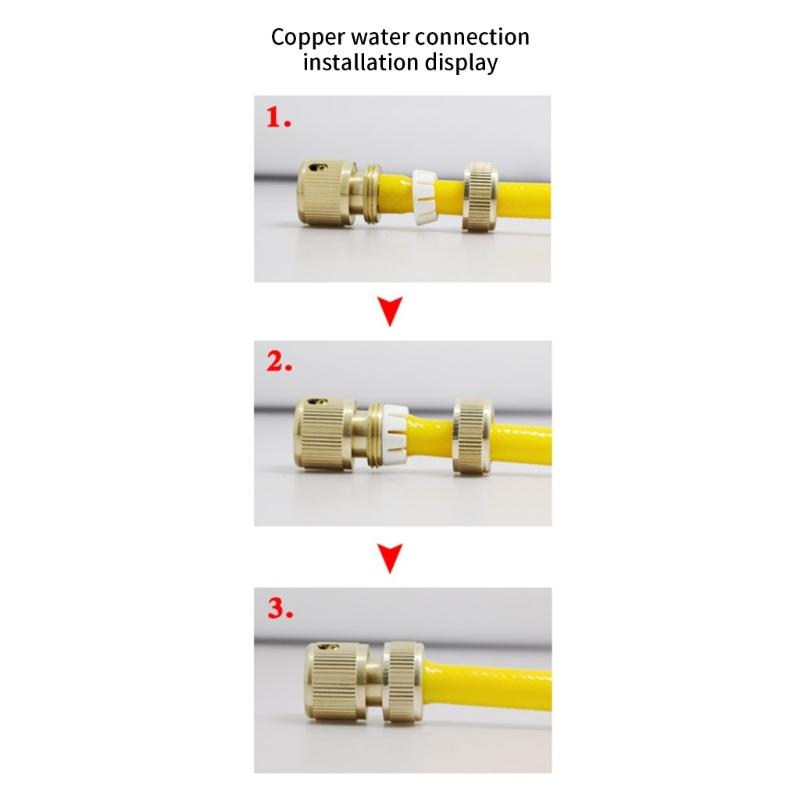 2Pieces Heavy Duty Reinforced Brass Hose Joints Water Pipe Connectors Fittings Easy Twist Suitable For Irrigation Tools
