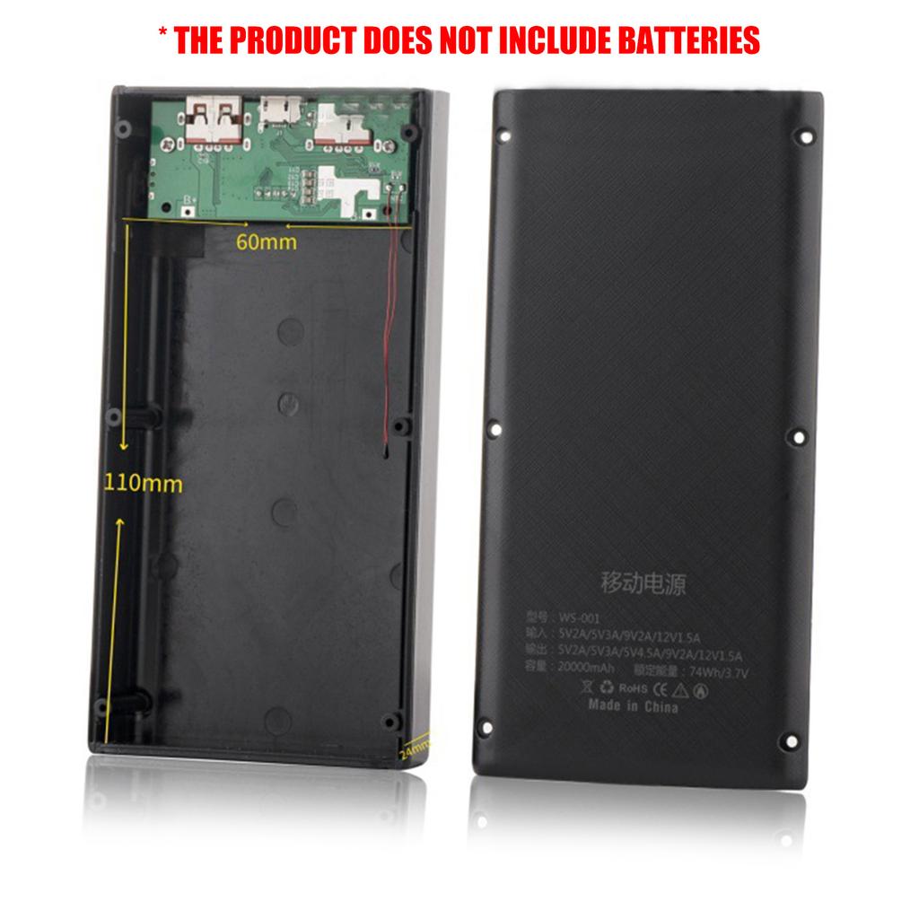 PowerBanks Casing Kit 20000mAh Mobile Chargers Builts in Cable PD22.5W Quick Charging LCD Display Shell