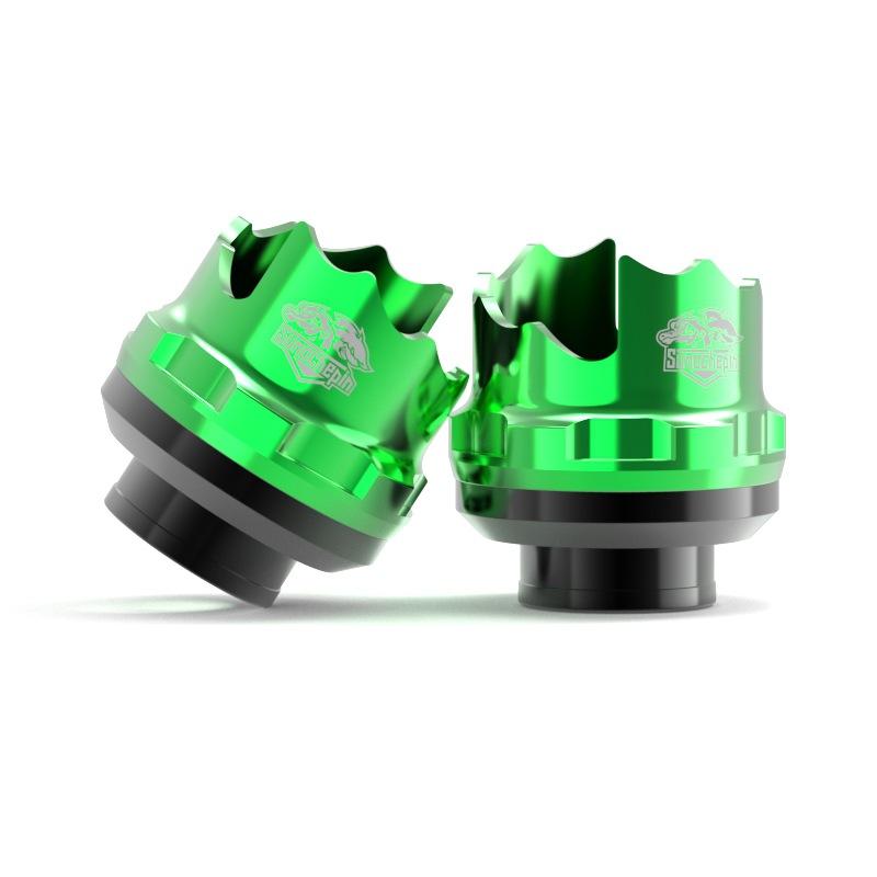 

2 шт. Универсальные мотоциклетные протекторы от падений Алюминиевый сплав Взрывозащищенные чашки-слайдеры передней вилки Аварийные мотоциклетные аксессуары зелёный