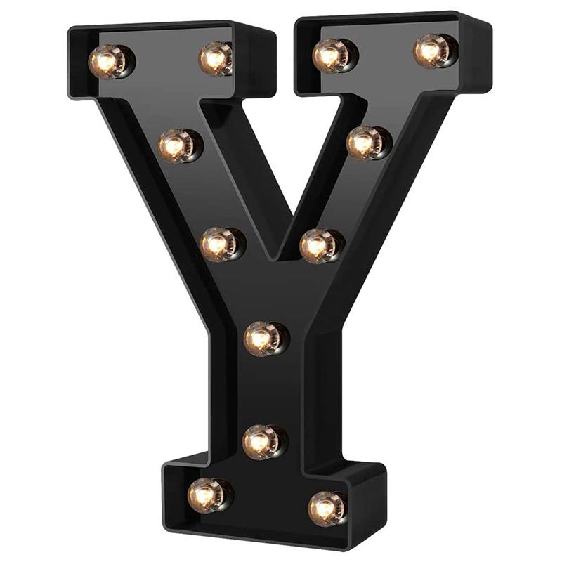 LED Black Letter Light 26 English Night Light Large Luminous Alphabet Lights Wedding Modeling Lamp For Party Birthday Home Bar