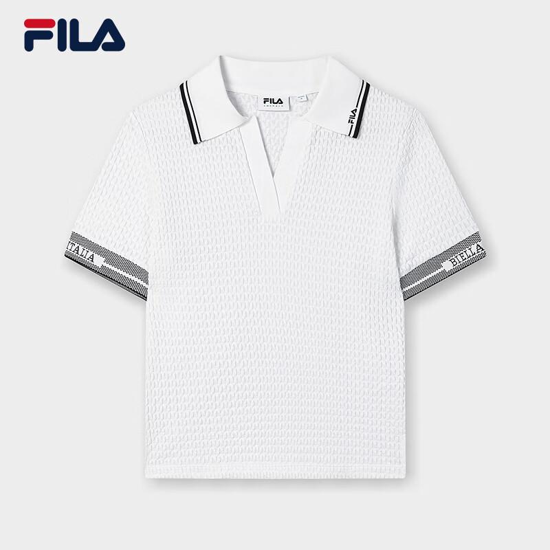 FILA Emerald Women s Knitted V-Neck Polo Shirt M