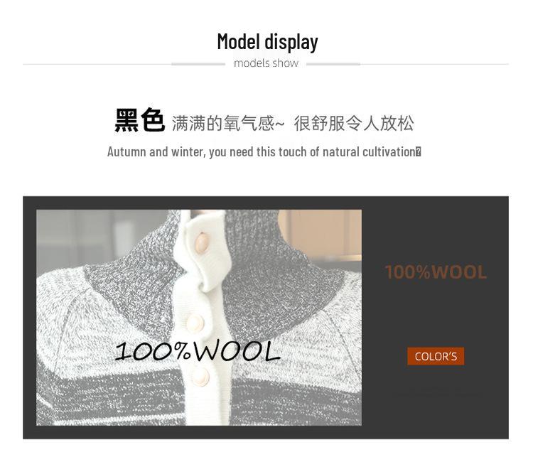 2025 Autumn/Winter Women's Elegant Soft Wool Lapel Sweater - 3-Ply Thick, Loose Fit, Slimming Design
