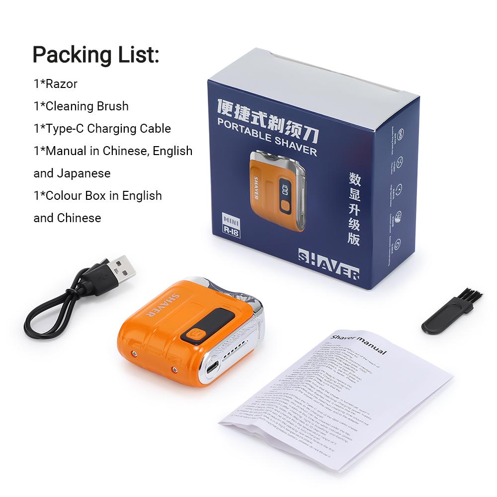 Mini Electric Shaver Mini Led Digital Display Men Rechargeable Type-c Charging Car Portable Shaver Men Women Home Razor