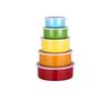 5 In 1 Stainless Steel Fresh-keeping Box Five Piece Set, Kitchen Refrigerator Fresh-keeping Storage Can, Round with Lid