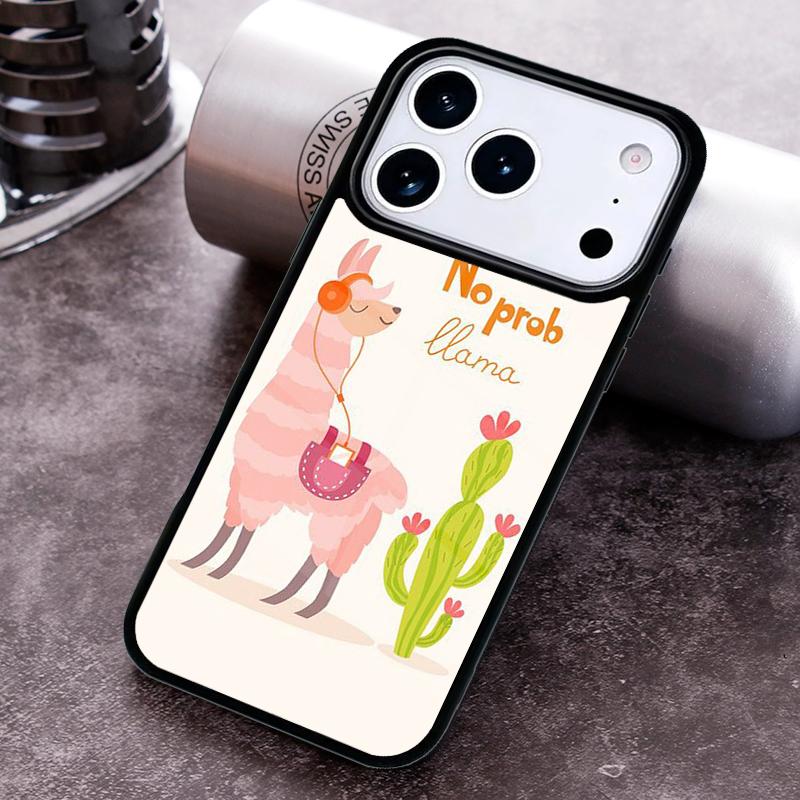 No Drama Prob Llama Lama Phone Case for iPhone 17 16 15 Pro Max Air 14 13 12 11 Plus Shockproof Capa Cover