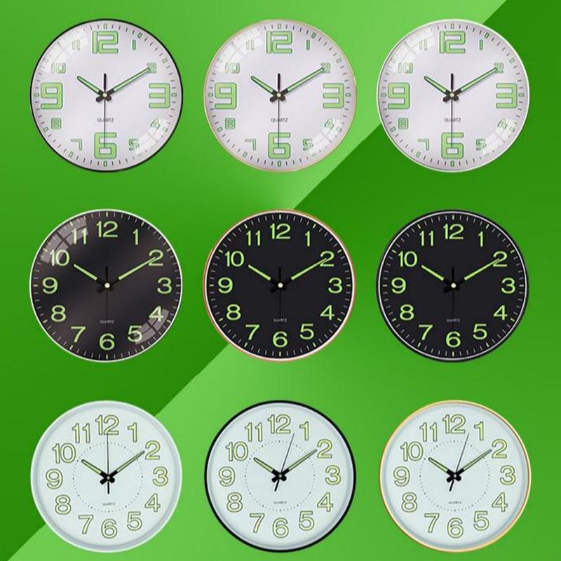 1 Pcs Luminous Wall Clock Light In Dark Night Digital Quartz Movement Bedrooms Living Room Study Loudspeaker Mute Clock For Home