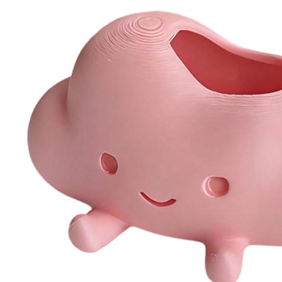 Cloud Shaped Storage Holder, Cute Smiling Face Decor, Multi-Functional Organizer for Pen Succulents & Makeup Brush, Compact Ornament for Desktop Decor