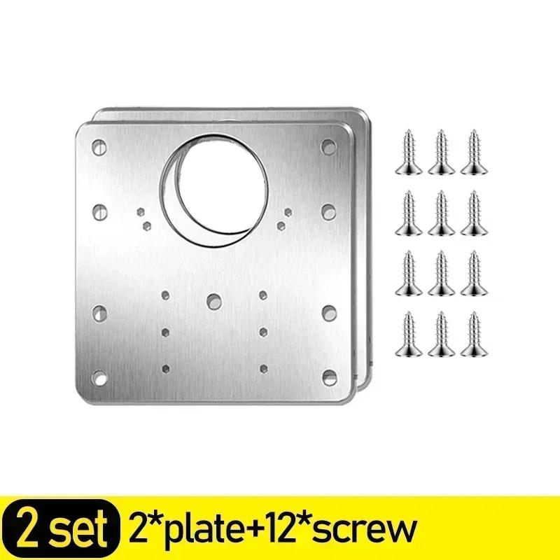 Set plăci de reparare balamale dulap cu șurub Suporturi fixe plate din oțel inoxidabil Mobilier sertar ușă balamale plăci de montare Instrumente