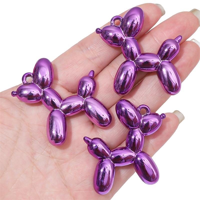 

1/2 шт. акриловый гальванический УФ-шар подвеска в форме собаки подвески для изготовления ювелирных изделий своими руками серьги-браслеты 42x43mm 2pcs фиолетовый