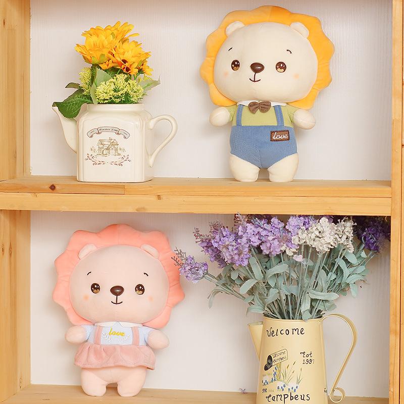 Lion Cartoon Couple Doll Plush Toy Room Decoration Kids Girls Present Pillow