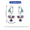 925 Silver Purple Iris Flower Drop Earrings Women Earrings Charm Trendy Party Jewelry Wedding Anniversary Gifts
