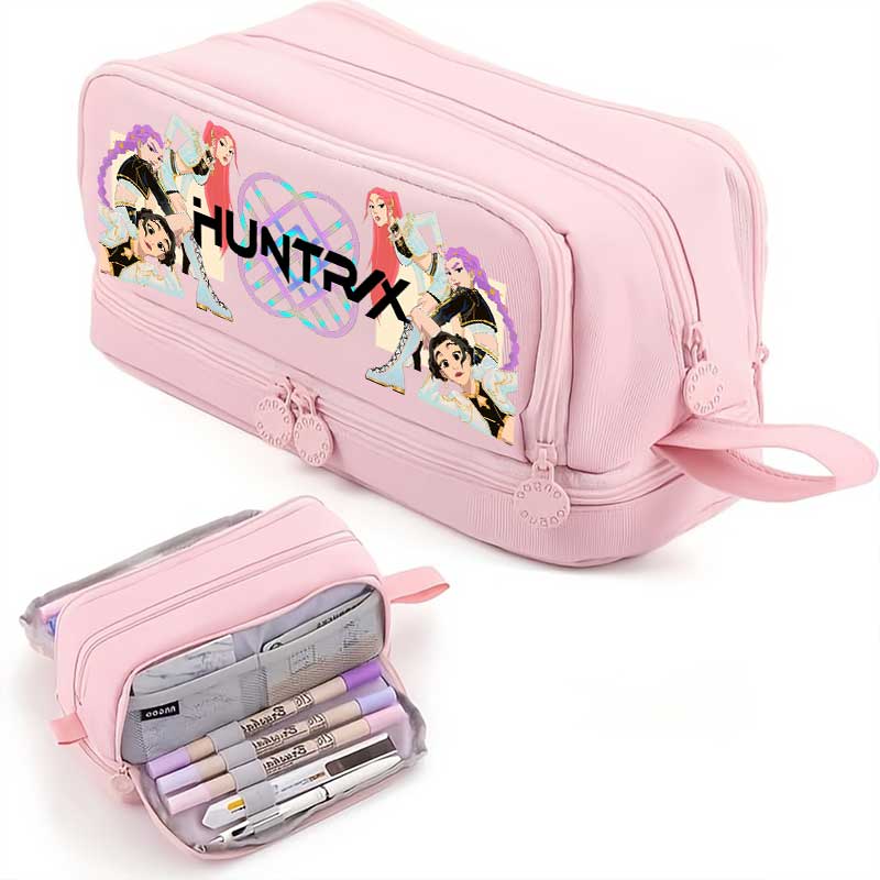Double-layer Learning Stationery Bag Gift Girl Group Shoulders Bag For K-Pop Cartoon Pencil Case Stationery Bag Anime