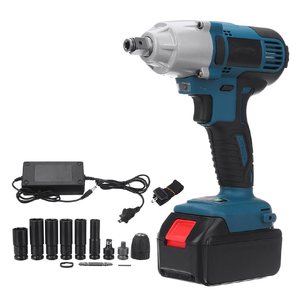 128VF/98VF Electric Impact Wrench Drill 320Nm Cordless Screwdriver Socket Wrench Li Battery Hand Drill Power Tools