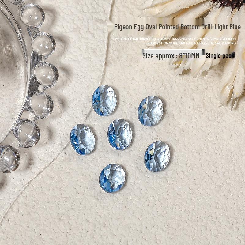 

Translucent Crystal Pigeon Egg Nail Art Multi-Faceted Drill - High Quality, Super Shiny, 8x10