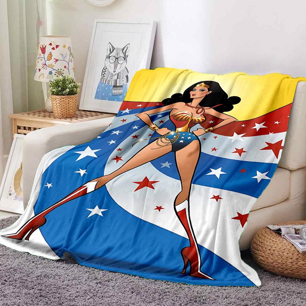 1ks Flanelová deka Wonder Woman Měkká, teplá a útulná na pohovku, postel, do kanceláře a na cesty Všestranný dárek pro každé roční období, Vánoční dárek