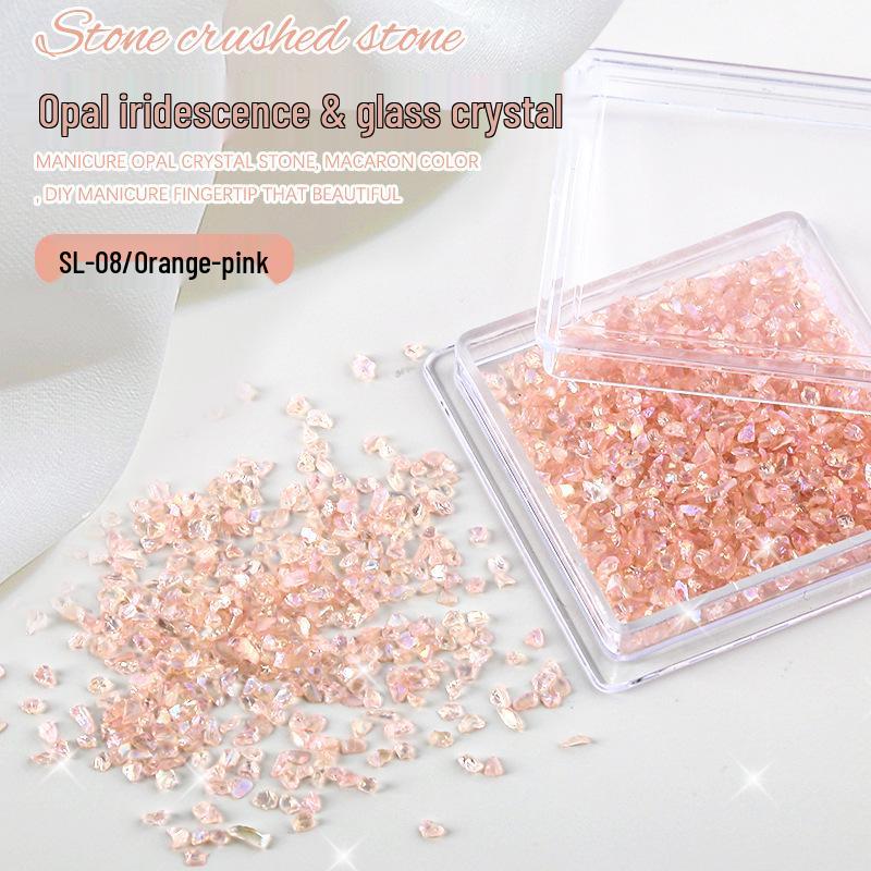 Opal Iridescent 3D Nail Art Crushed Stone Decorations
