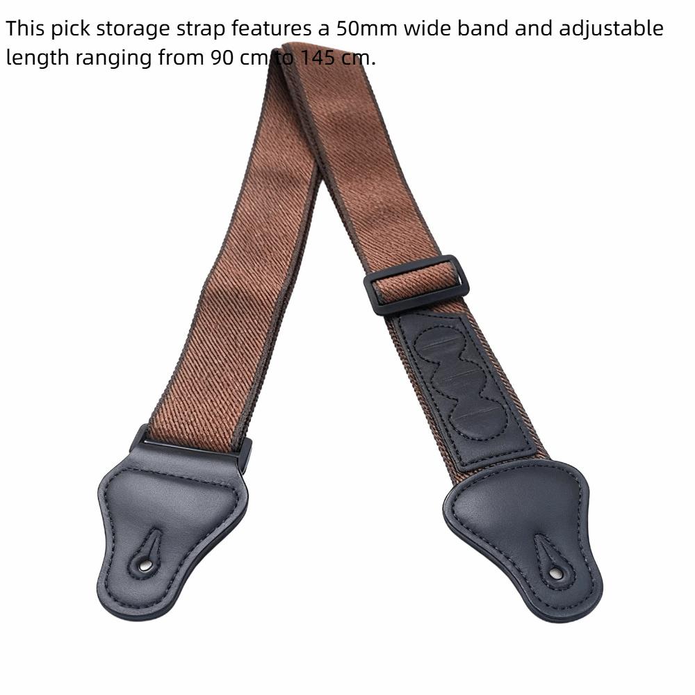 2PCS Brown Color Guitar Strap Belt Cotton Fabric Guitar Straps Set Brown Guitar Strap Band Practice