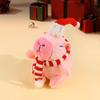 Cartoon Cute Christmas Woolen Hat Scarf Capybara Plush Doll Pendant Keychain Backpack Hangings Ornament