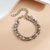 Vintage Women's Double-layer Collarbone Chain Necklace Bracelet, Black Acrylic Crystal Gemstone Necklace, Elegant Party Jewelry