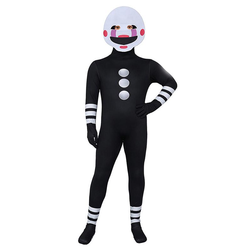 Voksen Barn FNAF The Puppet Kostyme Halloween Purim Utkledning Spill Marionett Cosplay Maske Helkroppsdrakt Menn Gutter Dukke Kostyme