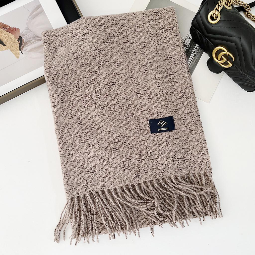 New Color Tassel Scarf Women's Autumn and Winter Warm Shawl Dual-purpose High-end Scarf Couple Versatile