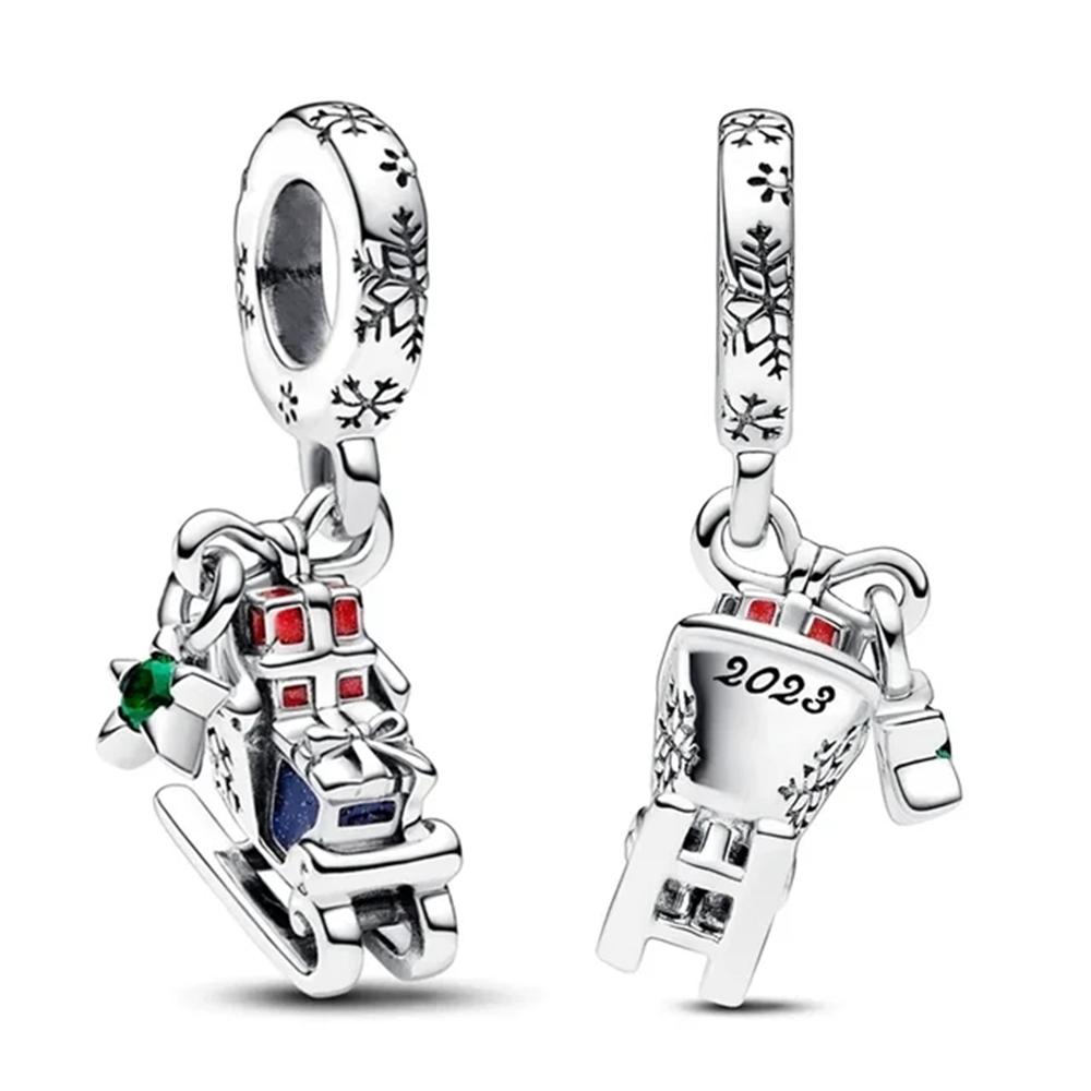 New 925Silver Christmas Series Tree Snowflake Deer Sweater Charm Pendant Fit for Exquisite Bracelets DIYWomen's Jewelry