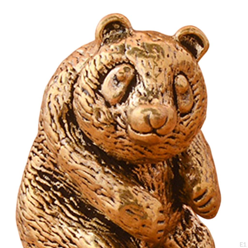 Mosazná Malá Soška Pandy Mikro Krajina Pandy Malé velikosti Kancelářská Stolní Ozdoba Čajové Zvířátko Hračka