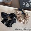 Avance Hair Jeweled Hair Pearl Cute and Adult Khaki Accessories, Ribbon, Tie, Scrunchie, Women's, Black, Beige, (Beige)