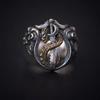 Vintage Bilgewater Ring Men Adjustable Open Finger Geometric Design Plated Copper Gothic Retro Style