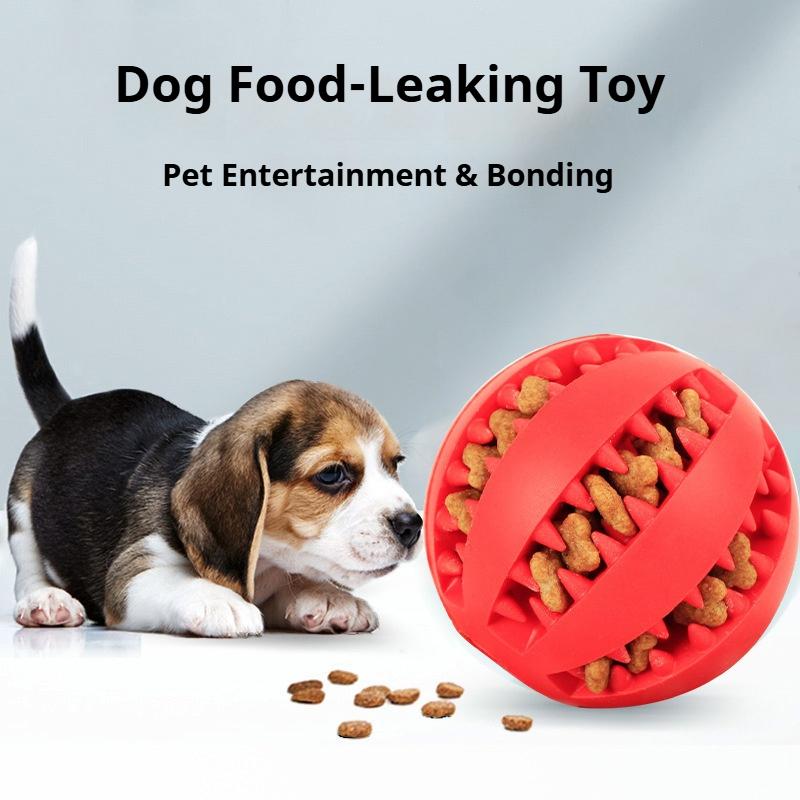 Dog Toy Ball Dog Food-Leaking Toy Rubber Chew Toys Treat-Dispensing Ball Tooth Cleaning Toy Dog Molar Toy Pet Interactive Toy