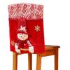 Snowman Xmas Chair Cover Holiday Festive Decor Removable Red Xmas Dinner Chair Seat Cover
