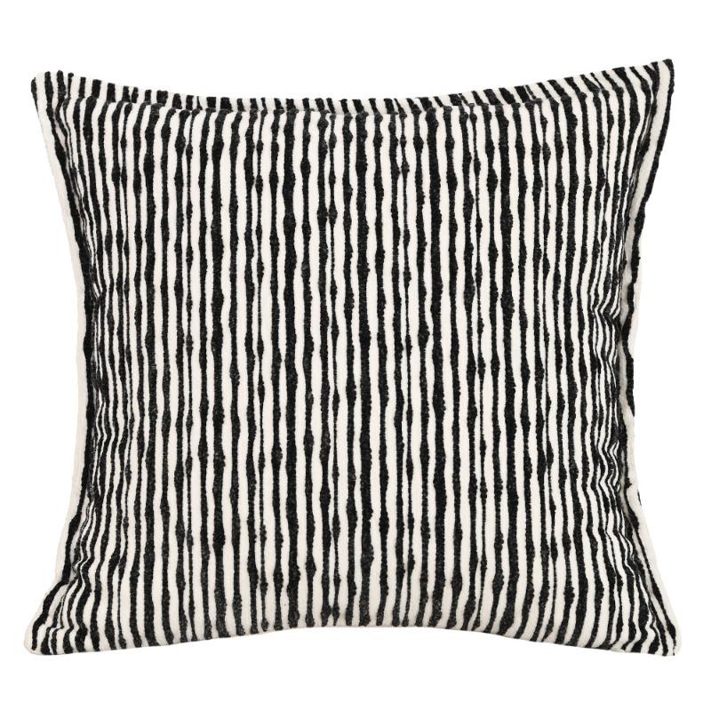 Luxury Black White Chenille Jacquard Pillowcase Vintage Farmhouse Cushion Cover Premium Ins Style Sofa Decor
