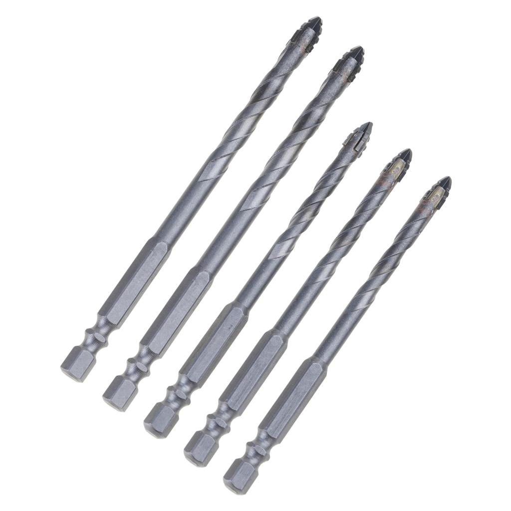 4/5Pcs Eccentric Drill Bits Four Edge Eccentric Twist Drill Bit Set High Hardness Bevel Tip Serrated Drill Bits