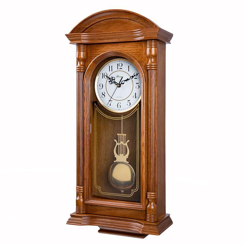 Retro Wall Clocks Solid Wood Clock Watch Luxury Living Room Clocks Silent Pendulum Clock Elegant Room Ornaments Home Decoration