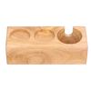 3‑Slots Wooden Coffee Portafilter Holder Tamper Stand Tamping Base for Home Bar Counter Wood Color