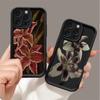 Retro Classic Oil Painting Flower Case For Iphone 17 Pro Max 16 15 14 13 12 11 Pro Max 17 Air 16E 1 Plus Candy Matte Cover Capa
