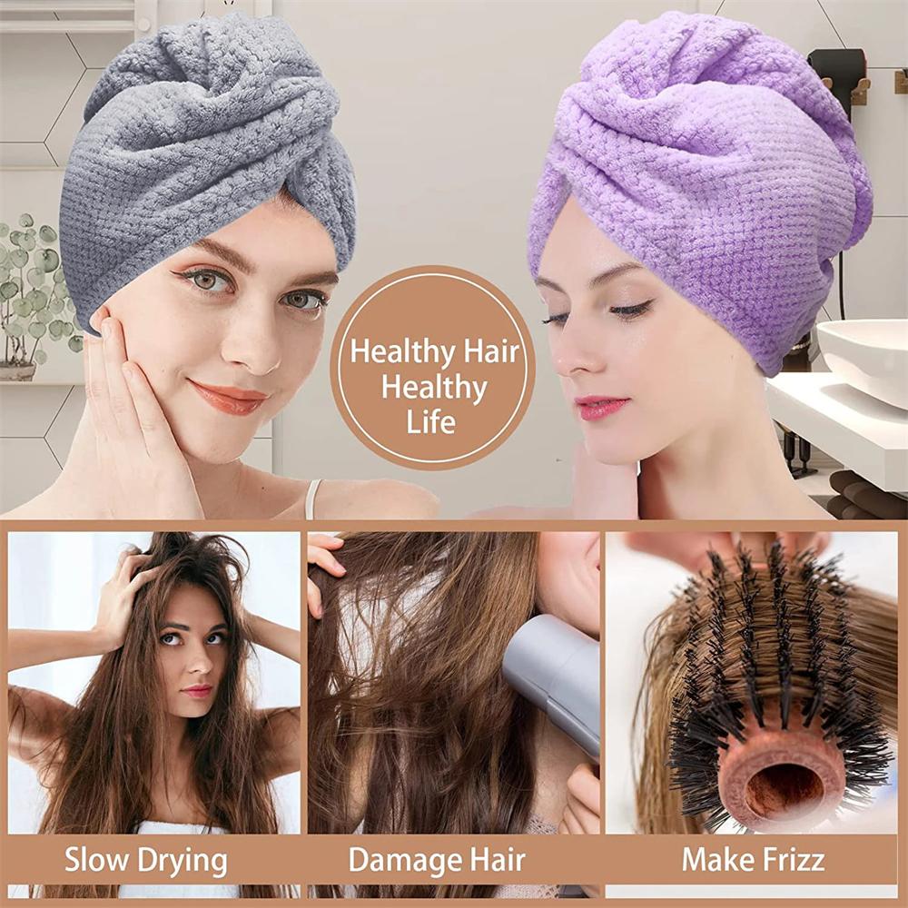 1PC Dry Hair Cap Drying Hair Towel Microfiber Hair Drying Wrap Strong Water Absorbent Triangle Shower Hat Wiping Hair Towel Tool